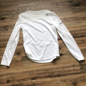 Adidas white long sleeve running shirt